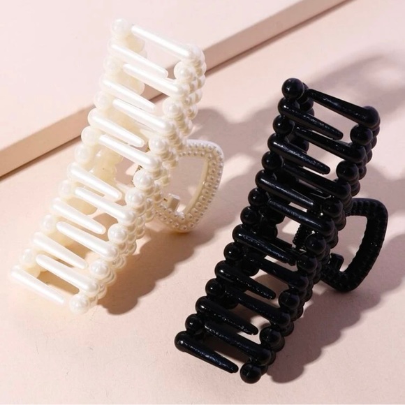 2pcs Faux Pearl Hair Claw - Picture 7 of 11